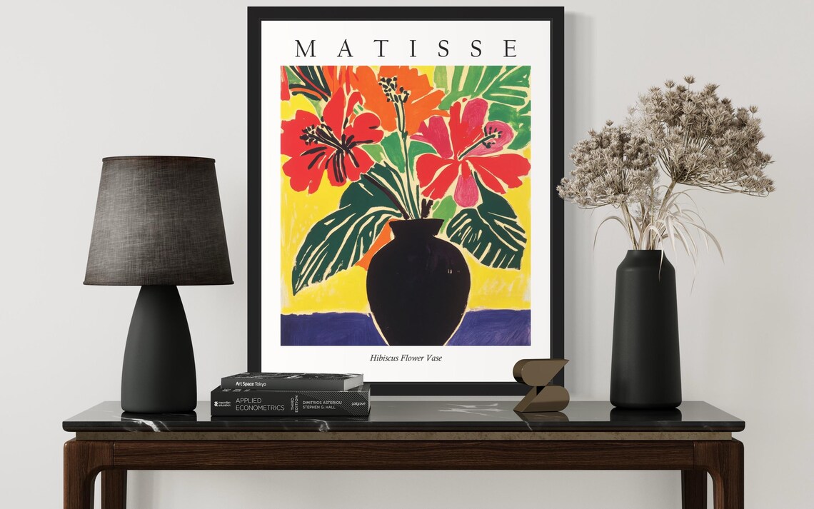 Matisse Style Hibiscus Flower Vase Tropical Fauvist Still Life Poster - Image 3