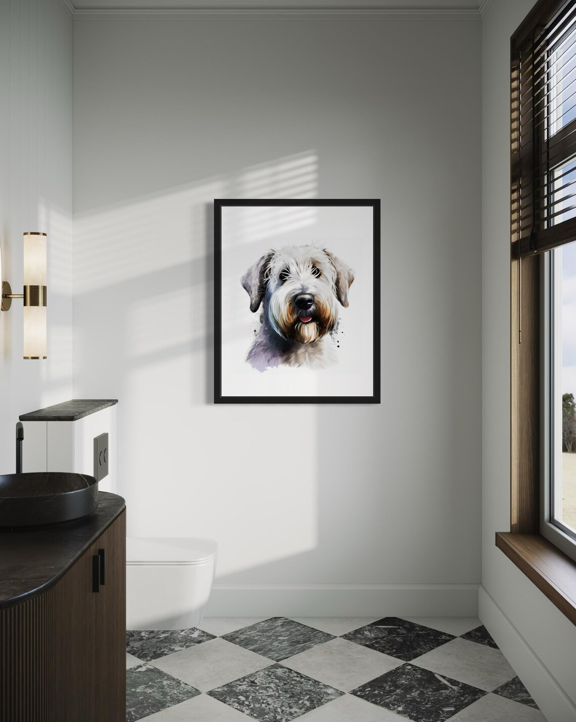 Sealyham Terrier White Wheaten Dog Watercolor Portrait Poster - Image 4