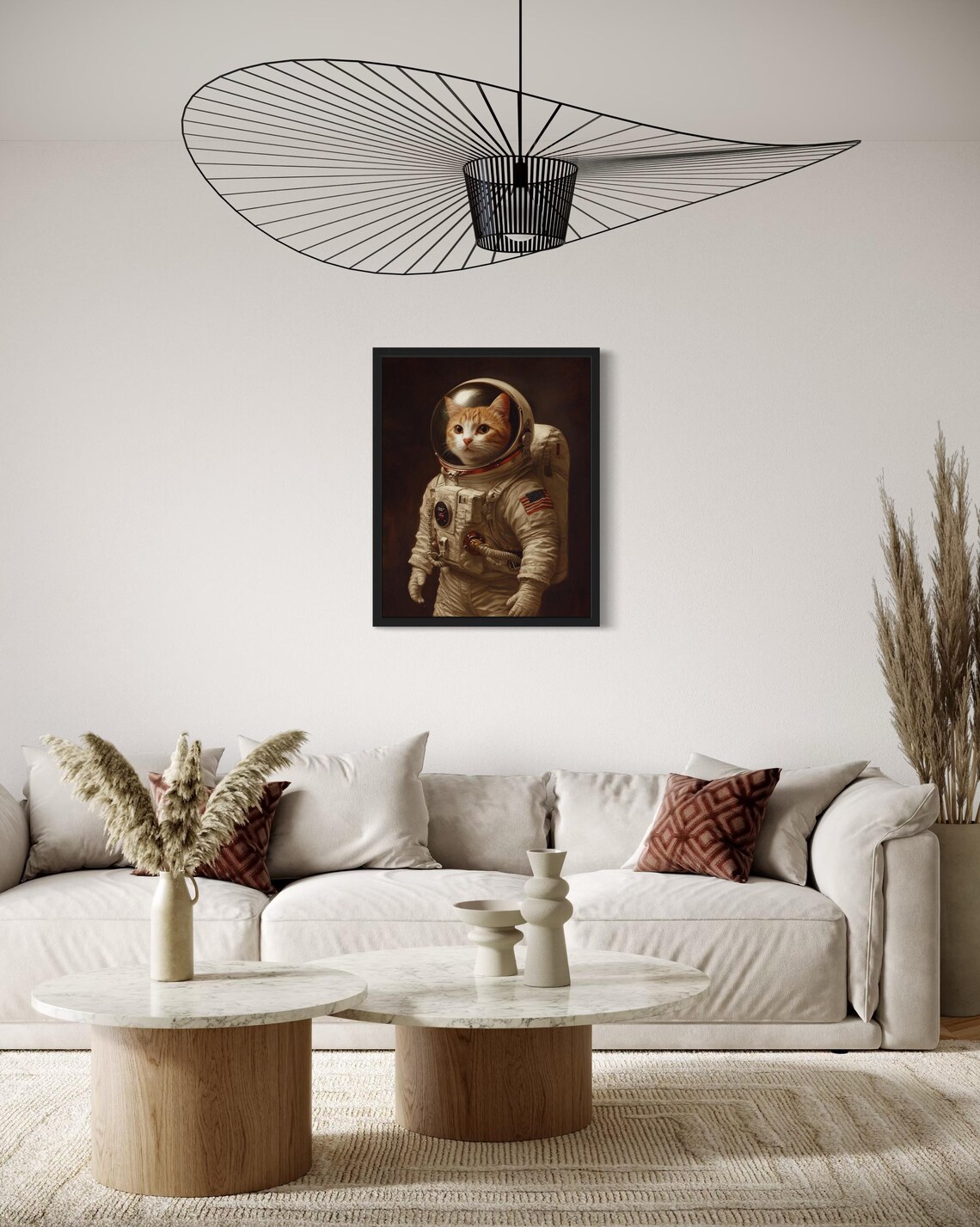 Astronaut Portrait Cat, Original Paint Artwork - Image 3