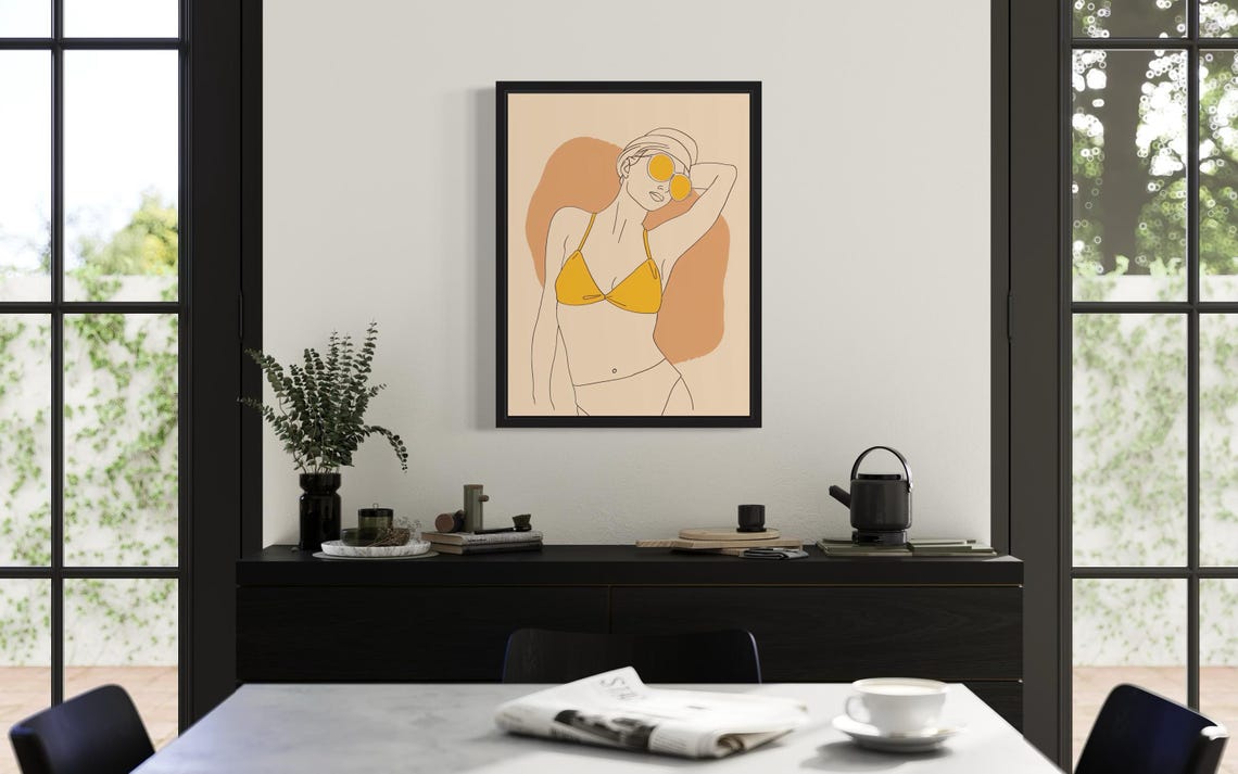 Female In Bikini Boho Art Print - Image 4