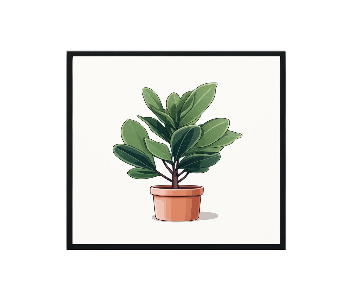 Rubber Plants Botanical Art Print