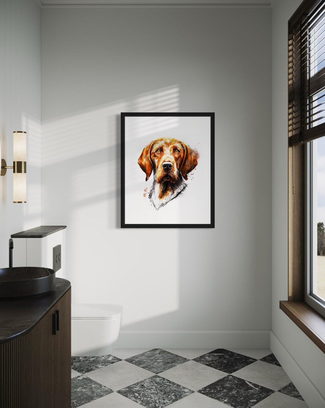 Wirehaired Vizsla Watercolor Portrait Breed Dog Lover Art Poster - Image 4