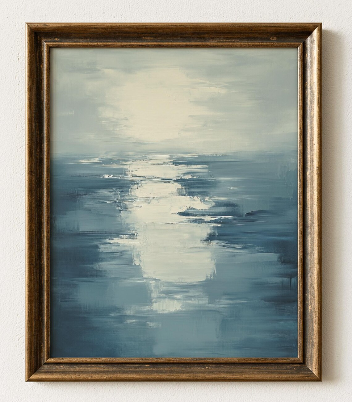 Blue Abstract Water Reflection Art Print Calming Home Decor 935