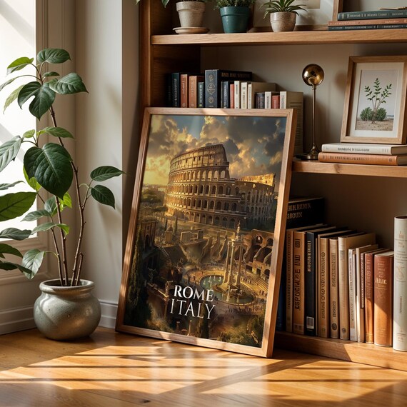 Rome Colosseum Print Vibrant Italy Cityscape Wall Art