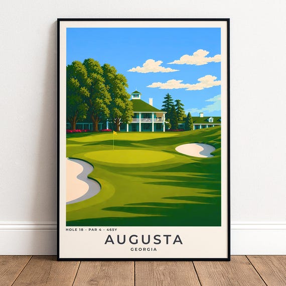 Augusta Golf, 18th Hole Wall Art Print