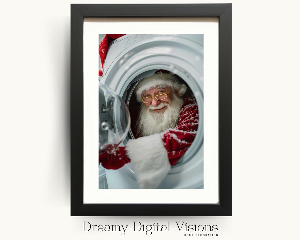 Father Christmas Washing Machine Funny Christmas Print