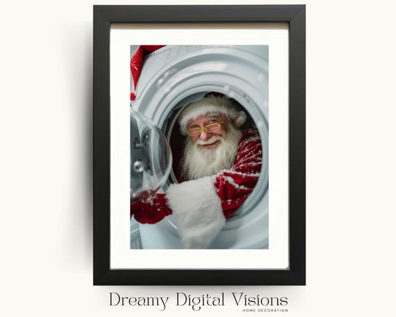 Father Christmas Washing Machine Funny Christmas Print