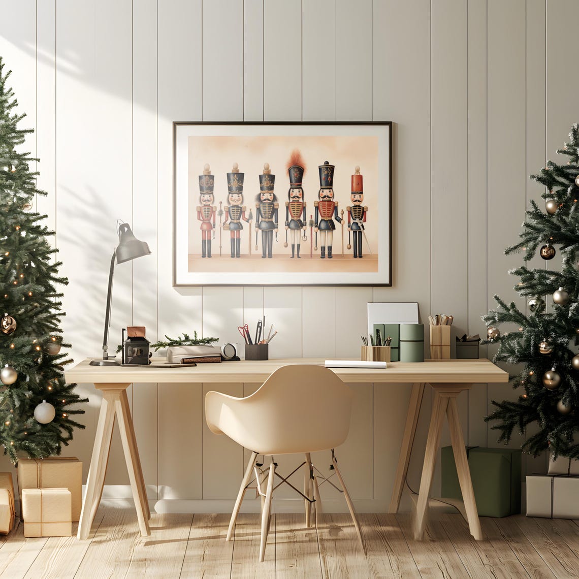 Six Vintage Nutcracker Soldiers Standing in a Row Christmas Poster - Image 3