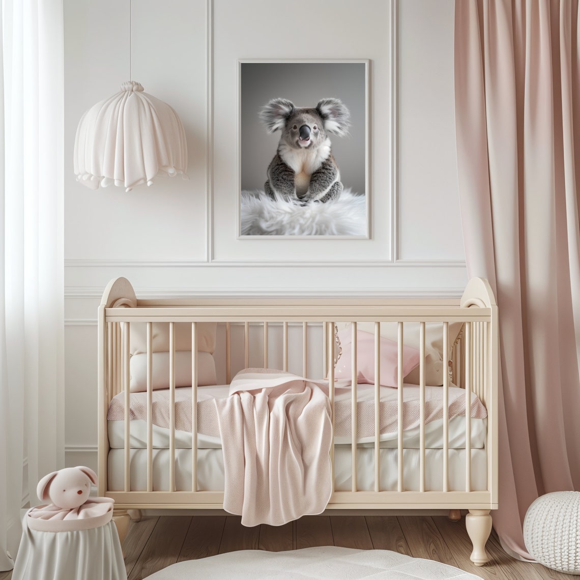 Baby Koala Nursery Art Soft Neutral Cute Animal Wall Poster For Kids - Image 3