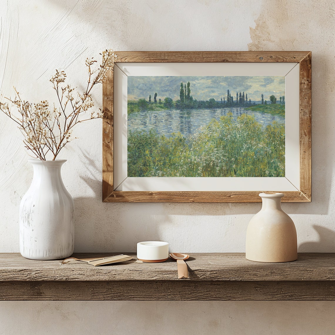 French River Landscape Impressionist Poplars Riverside Poster - Image 2
