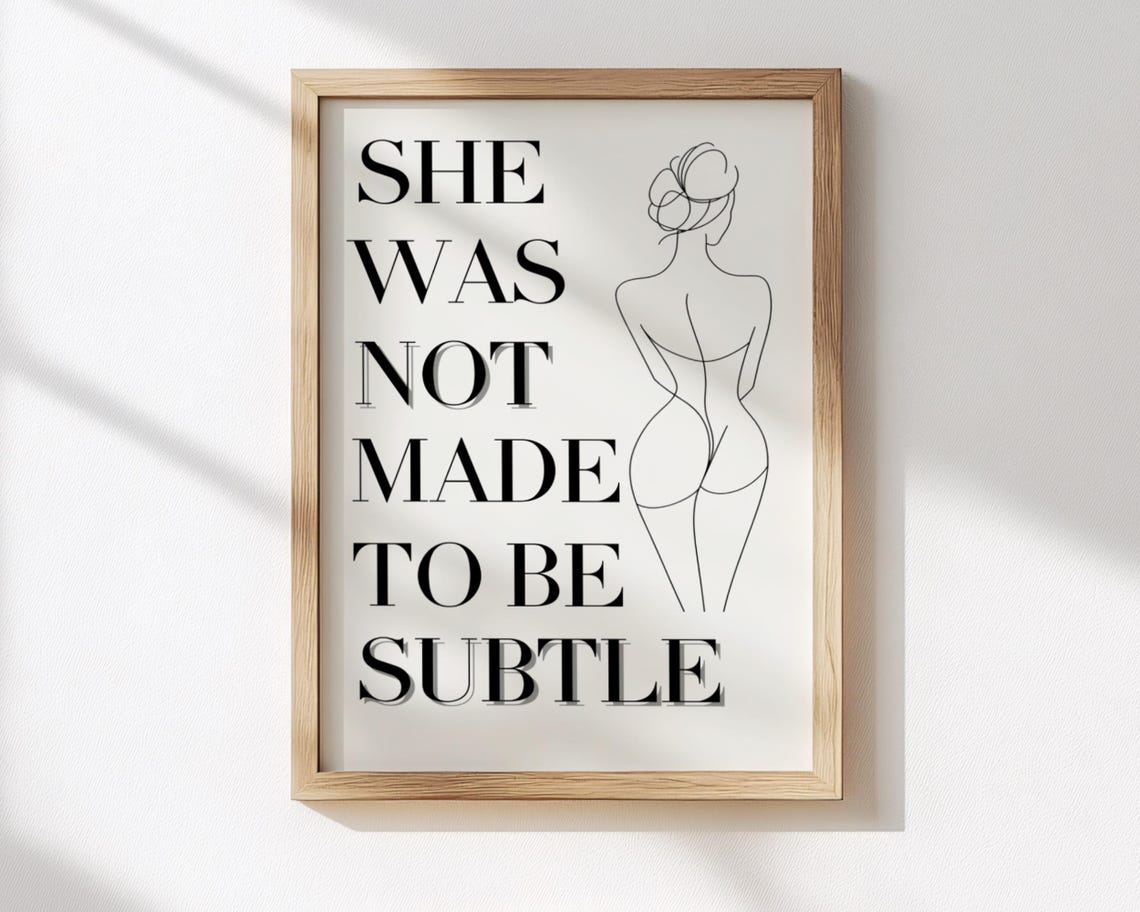 Women Empowerment Art She Was Not Made To Be Subtle Womens Day Strong Women Wall Art Motivational Feminist Quote Girl Power Print