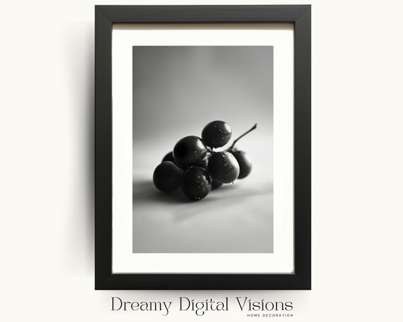 Grapes Kitchen Print Modern Kitchen Decor Food Poster Fruit Wall Art Minimalistic Wall Art