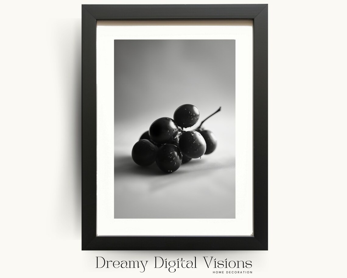 Grapes Kitchen Print Modern Kitchen Decor Food Poster Fruit Wall Art Minimalistic Wall Art
