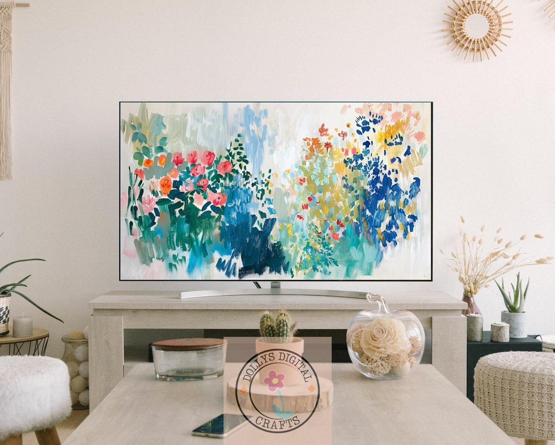 Abstract Floral Garden Brushstroke Painting Soft Botanical Poster - Image 3