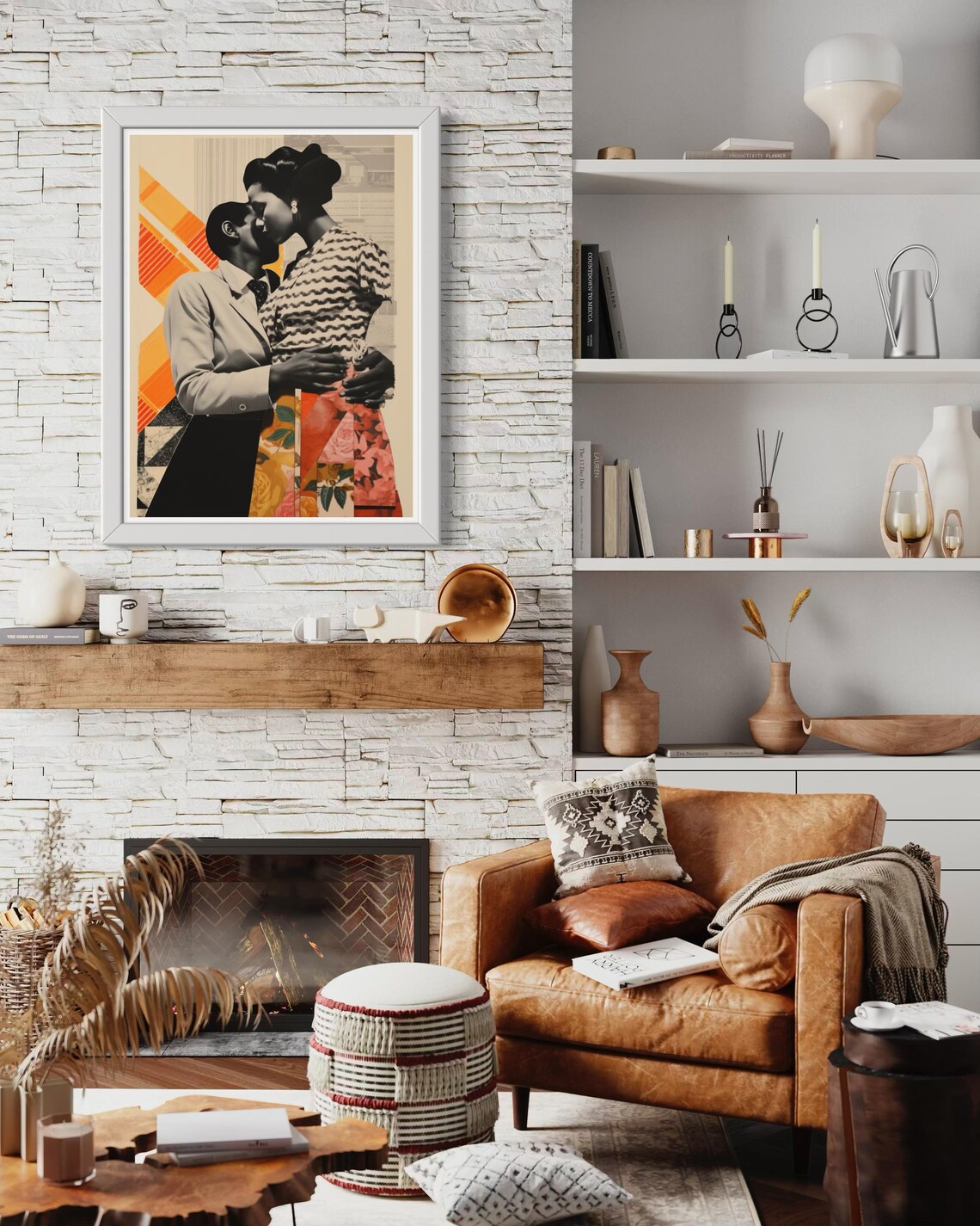 Romantic Vintage Collage Black Girl Art Print - Image 4