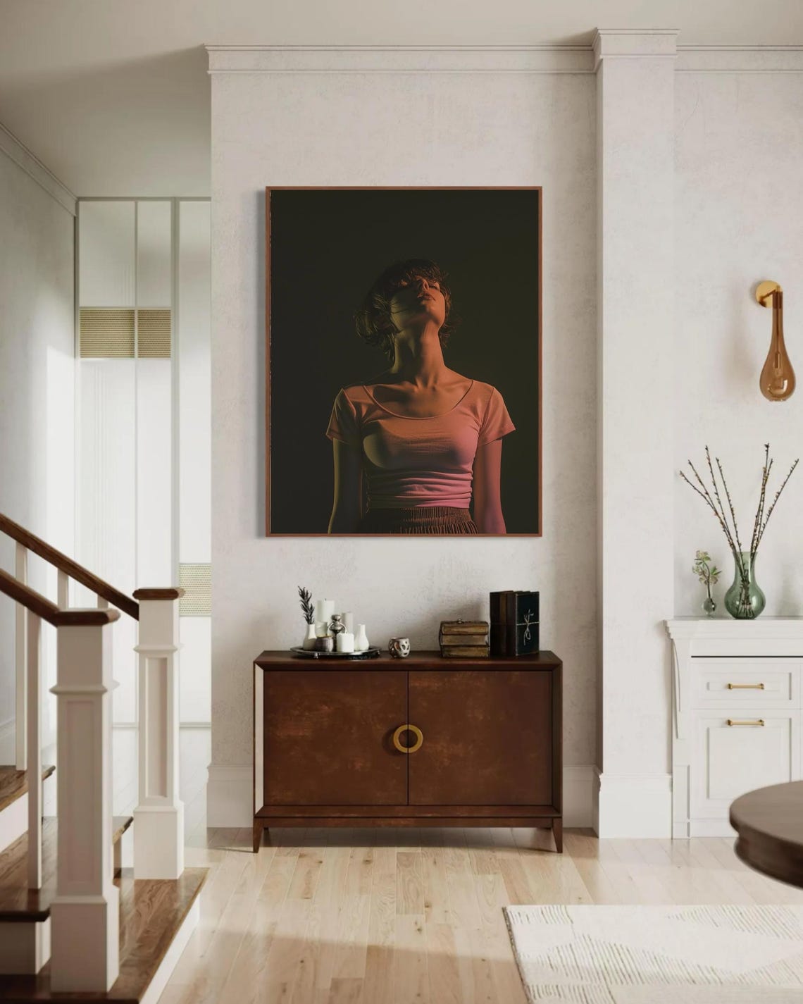 Lonely Woman in Cinematic Darkness Moody Portrait Dark Art Poster - Image 6