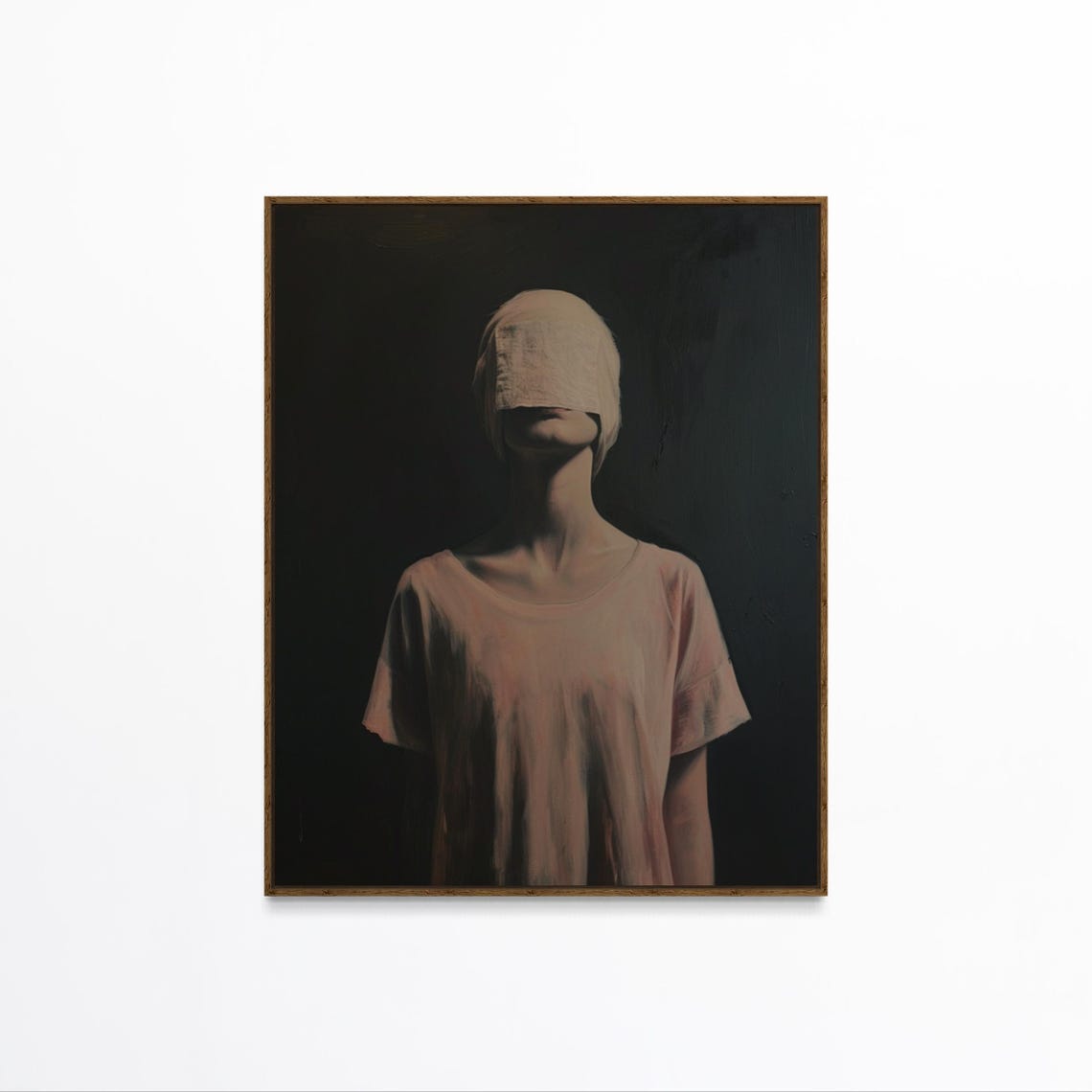 Moody Minimalist Figure With Obscured Face in Dark Tones Art Poster - Image 7