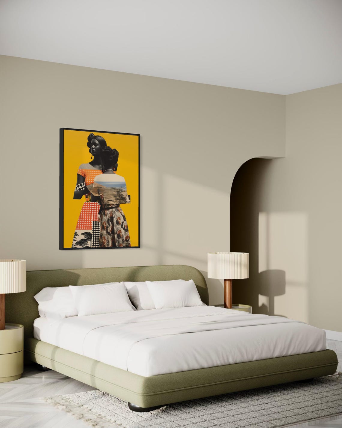 African Women Bold Collage Yellow Background Afrocentric Art Poster - Image 6