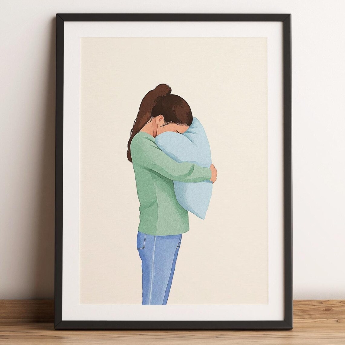 Mom Pillow Talk Watercolor Motherhood Kitchen Illustration Poster