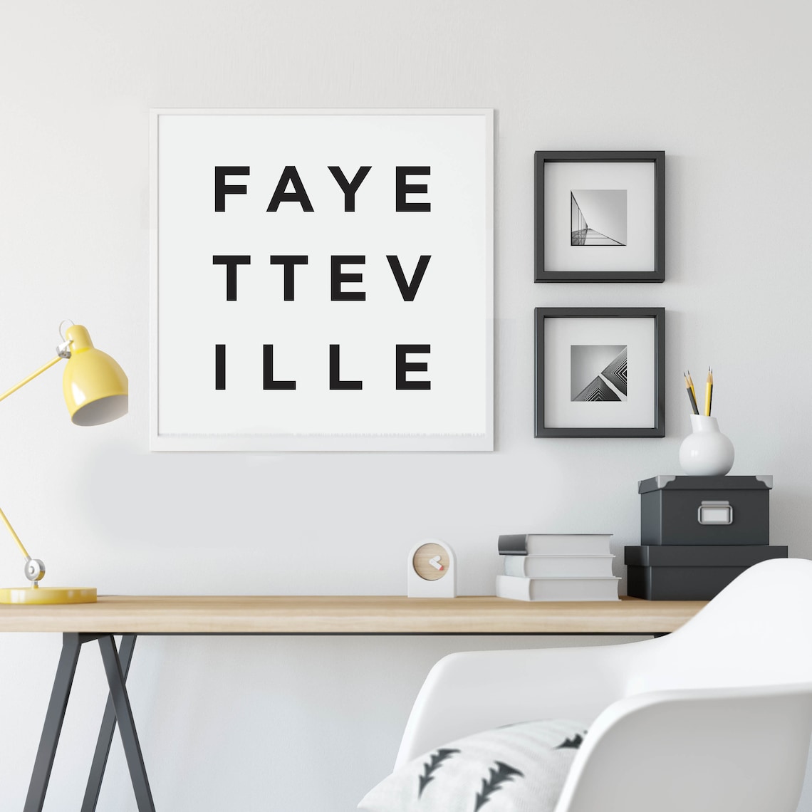 Fayetteville Minimalist Block Letter Typography Hometown Poster - Image 3