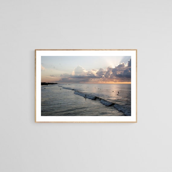 Folly Beach Surf Photograph, Coastal Sunrise Art Print