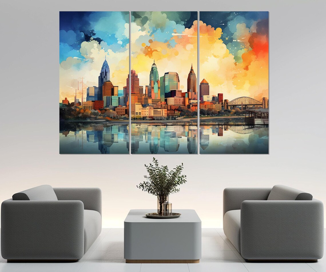 Kansas City Skyline Abstract Travel Poster, Missouri - Image 3