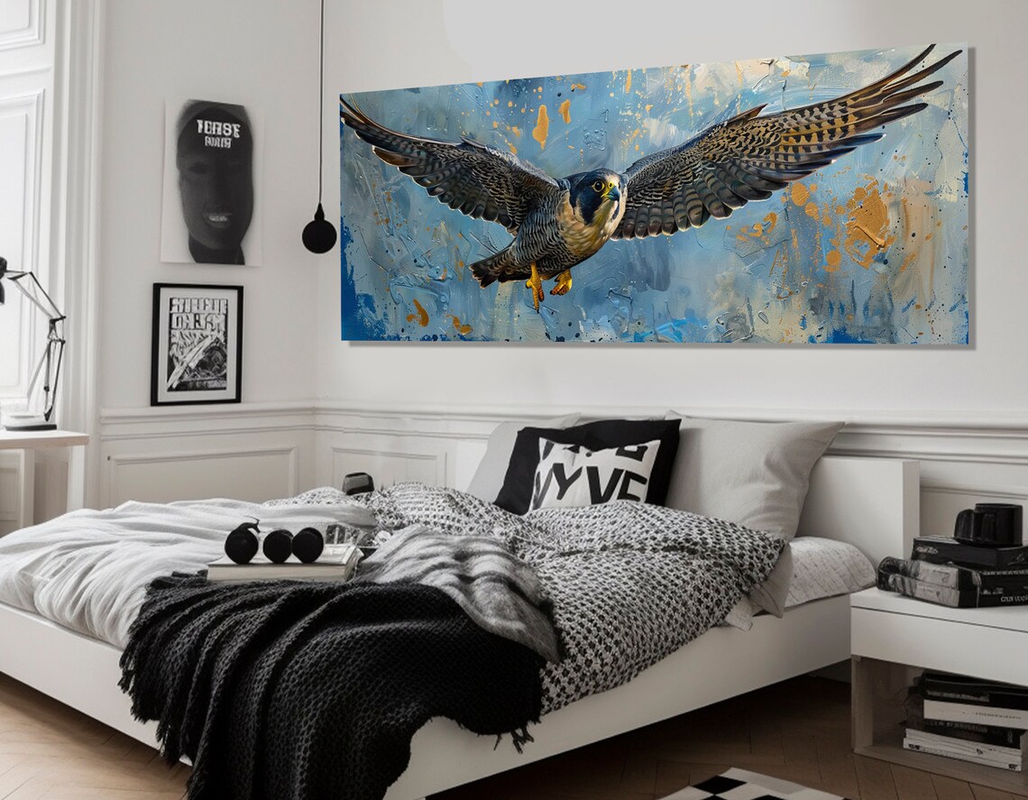 Peregrine Falcon Bird Art Print, Wildlife Poster - Image 3