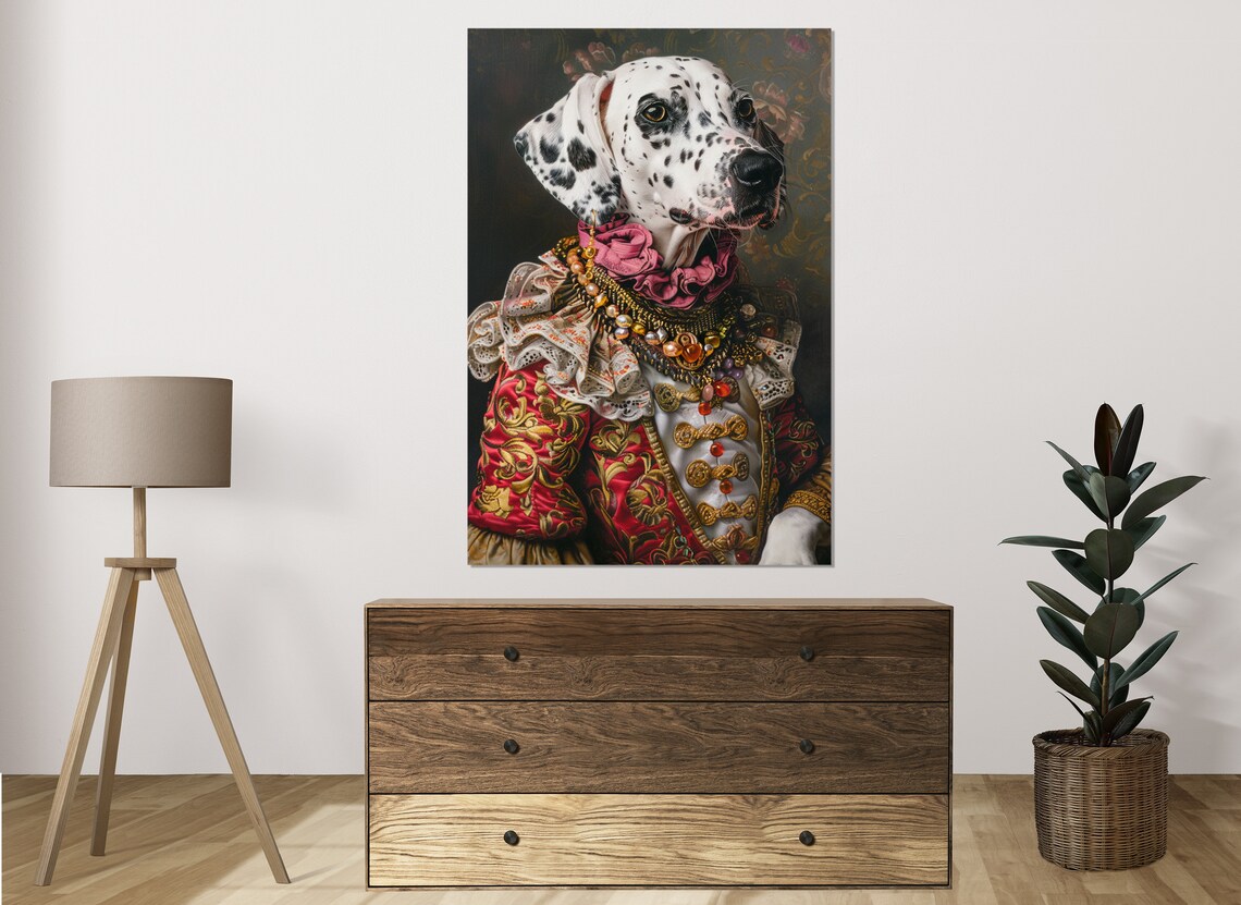 Dalmatian Victorian Aristocrat Portrait Dog In Royal Costume Poster - Image 4