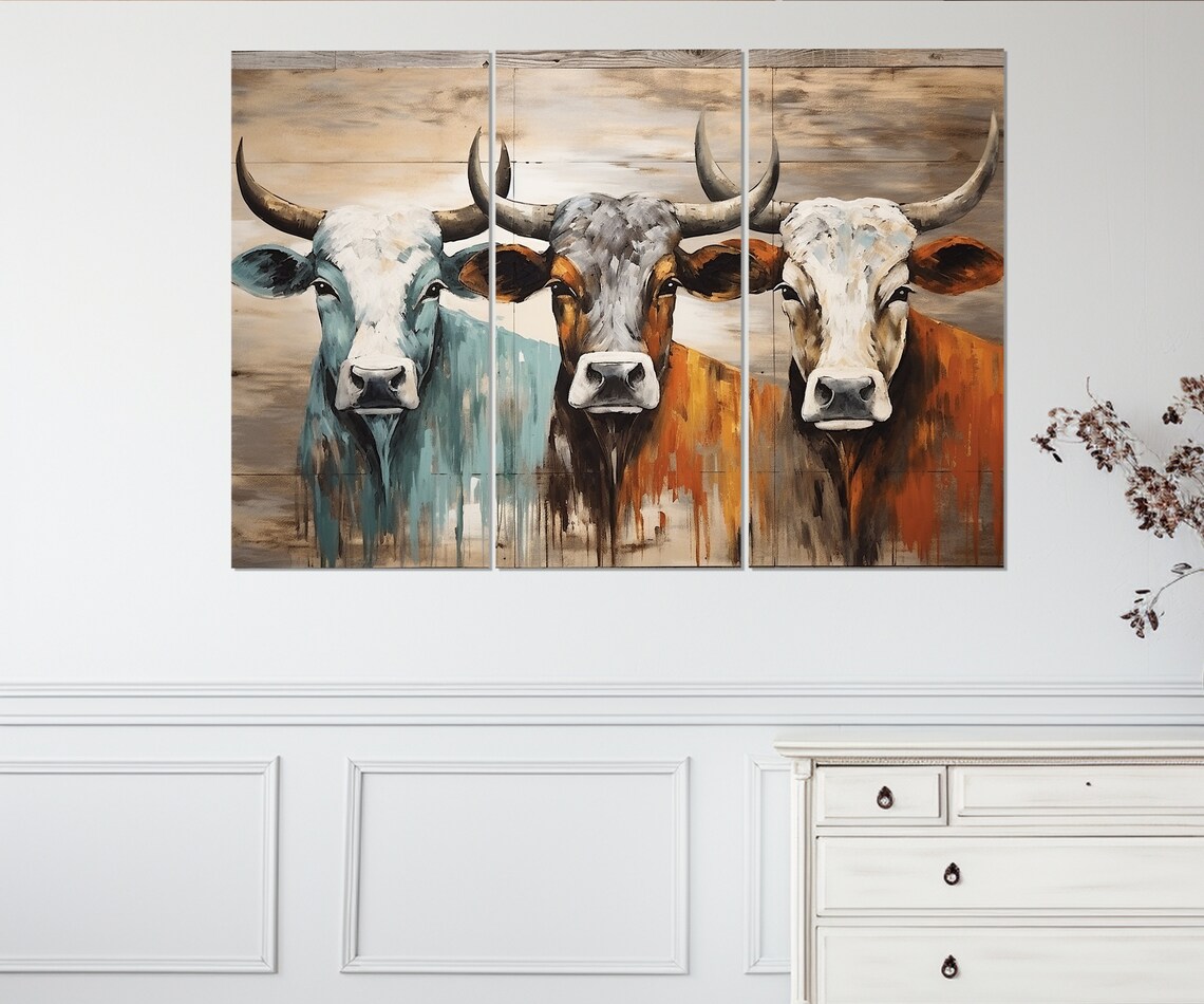 Abstract Cows Modern Art Farm Wall Art Poster - Image 4