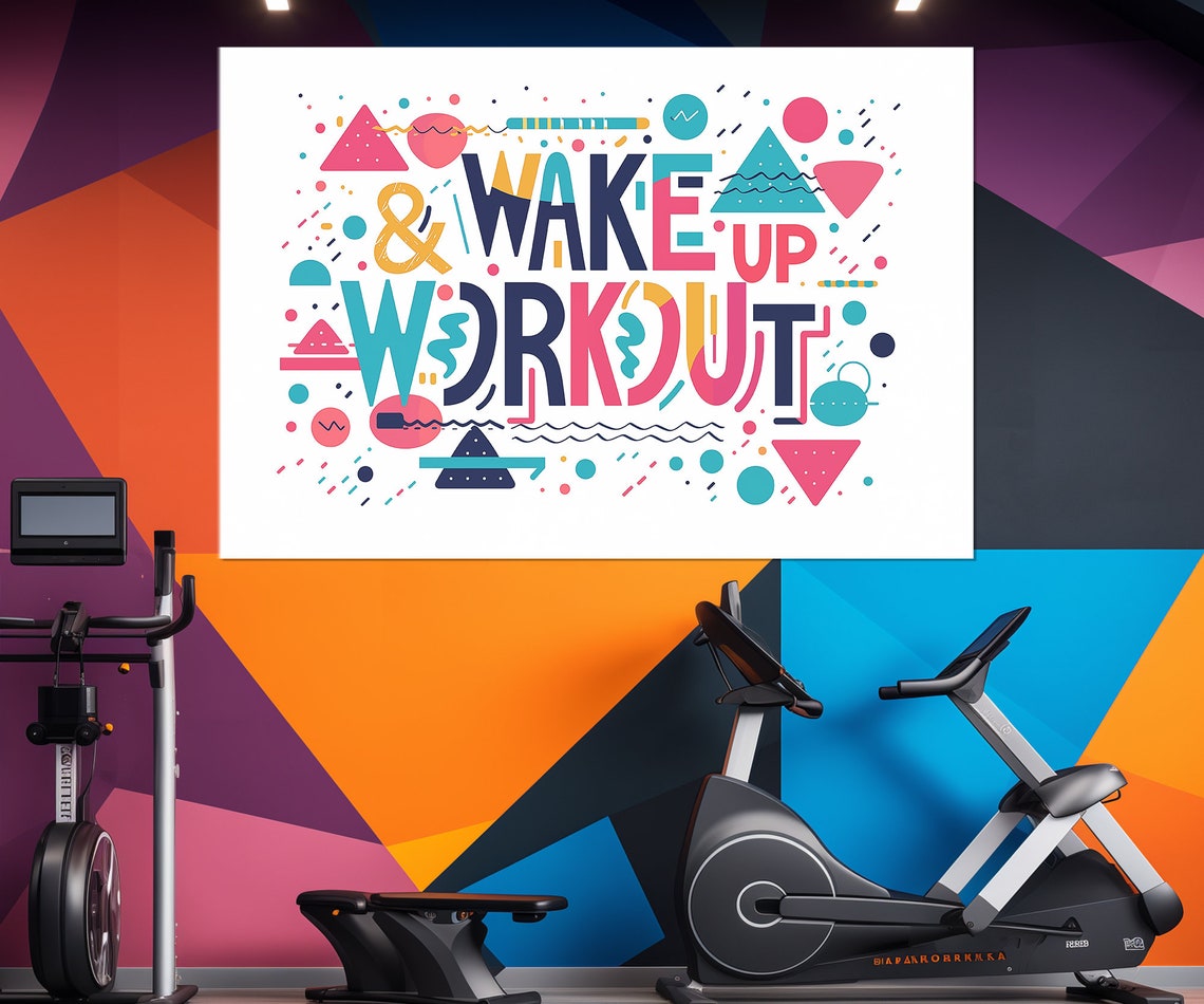 Wake Up And Work Out Print Minimalist Gym Wall Decor Fitness Girl Gift Fitness Motivation Fitness Poster Framed Ready To Hang