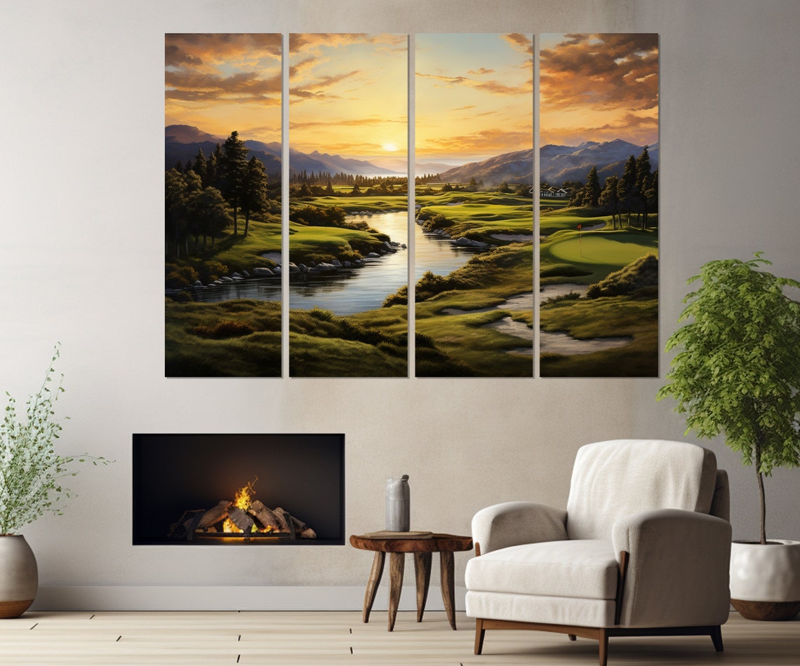 Scenic Golf Course Print Golf Wall Art Golf Art Golf Player Gift Golf Club Decor Framed And Ready To Hang - Image 4