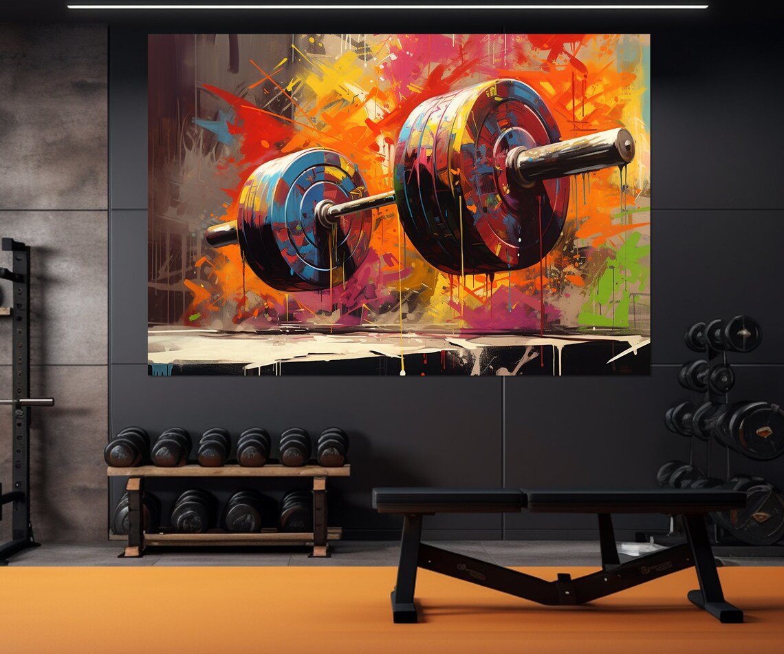 Abstract Weightlifting Poster, Gym Wall Art Print