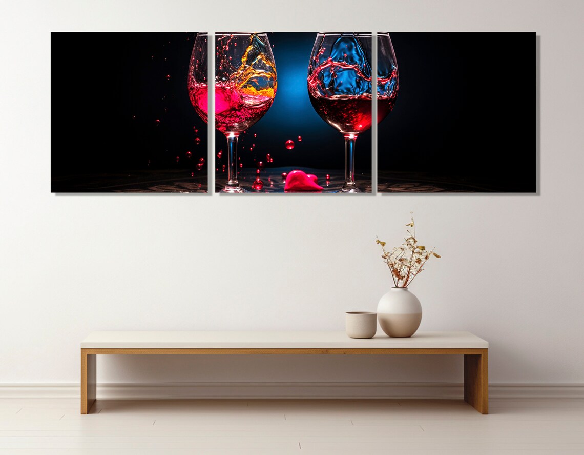 Large Wine Glasses Wine Wall Art, Sommelier Gift - Image 2