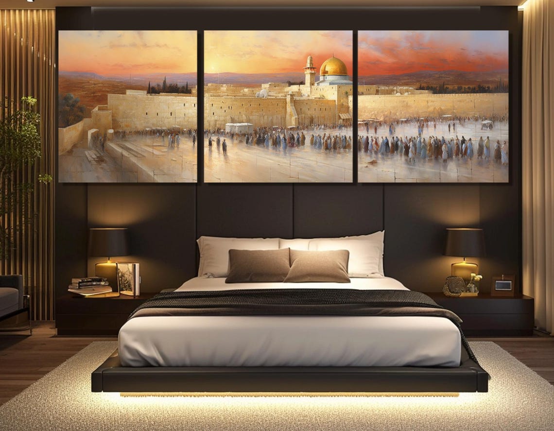 Jerusalem Western Wall Sunset Dome of the Rock Panorama Travel Poster - Image 4