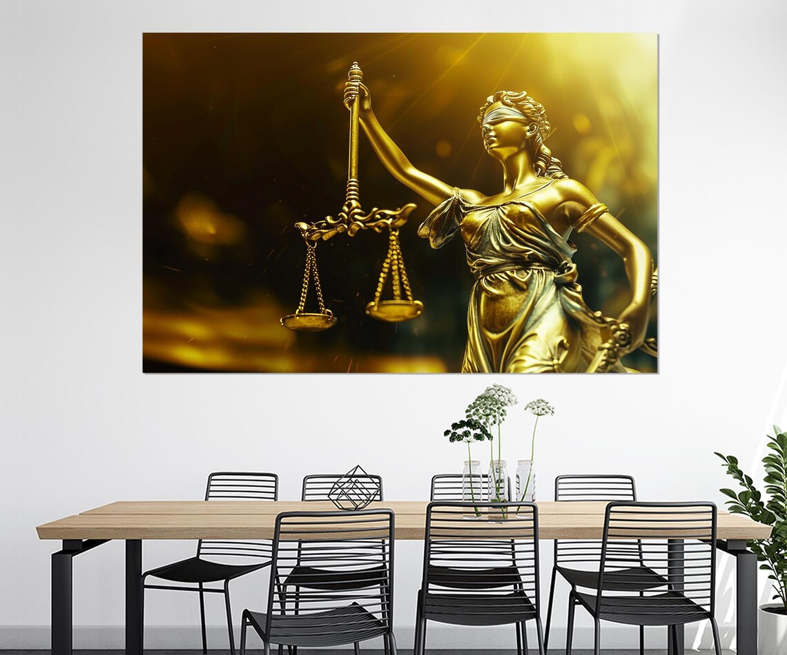 Lady Justice Wall Art Print, Lawyer Office Decor