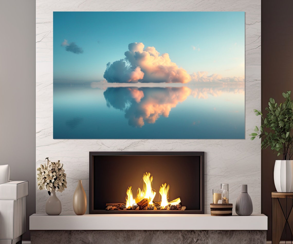 Minimalist Sky Print Sky Wall Art Cloud Art Cloud Painting Clouds Wall Art Framed And Ready To Hang - Image 2