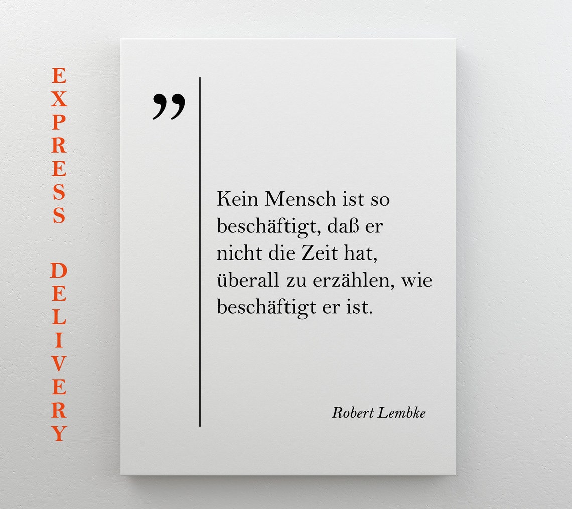 Robert Lembke Funny Quote Print German Humor Minimalist Typography Art