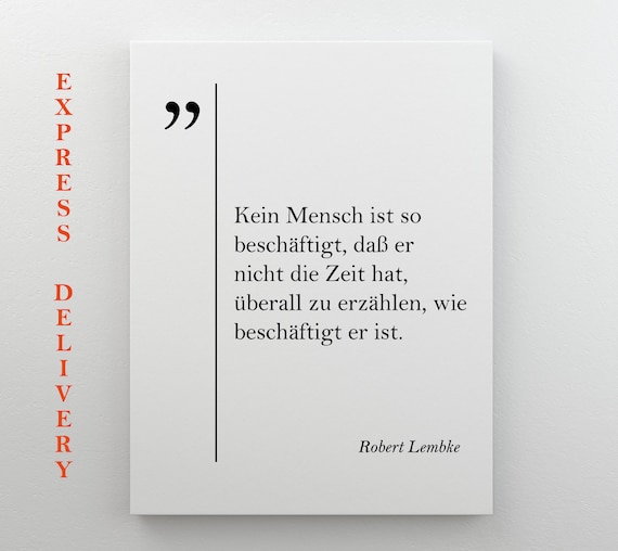 Robert Lembke Funny Quote Print German Humor Minimalist Typography Art