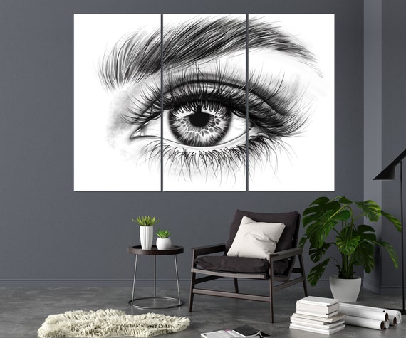 Abstract Female Eye Print Makeup Wall Art Eye Painting Fashion Wall Art Makeup Studio Decor Framed And Ready To Hang