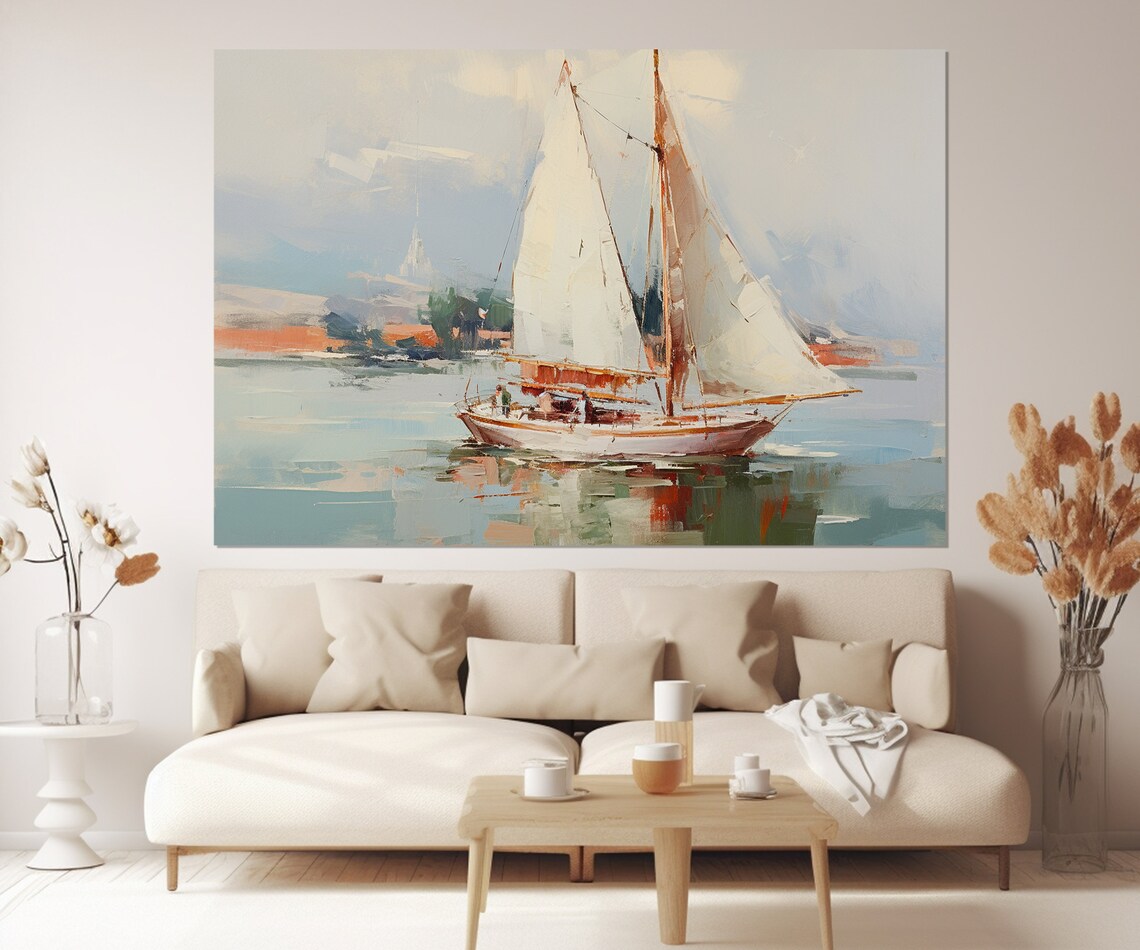Vintage Sailing Yacht Painting, Maritime Art Print - Image 2