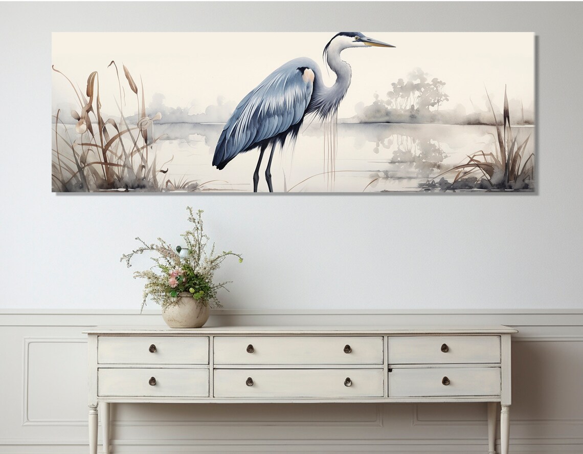 Heron Abstract Bird Art Print, Gentle Nature Tones - Image 2