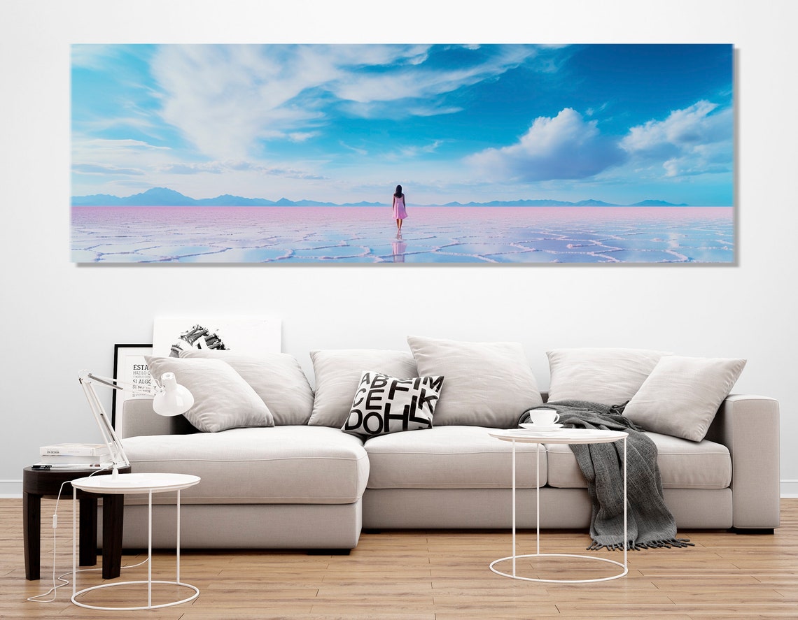 Salar De Uyuni Bolivia Salt Flats Mirror Reflection Blue Sky Poster