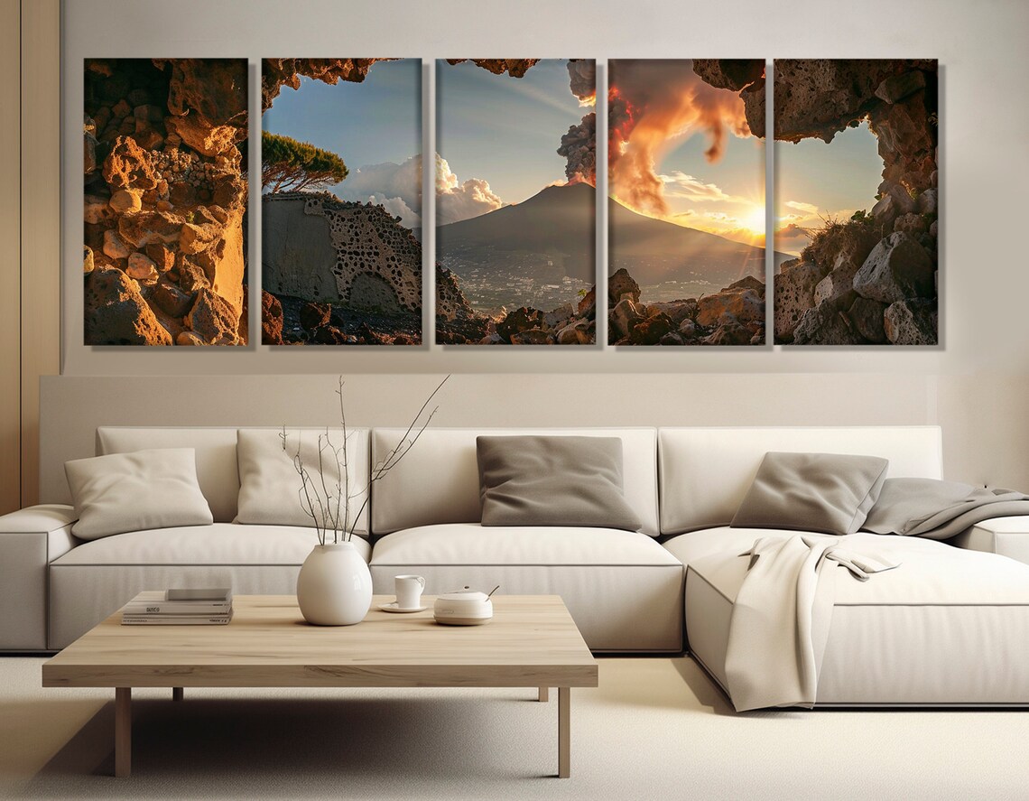 Mount Etna Volcano Eruption Sicily Sunset Lava Smoke Italy Poster - Image 2