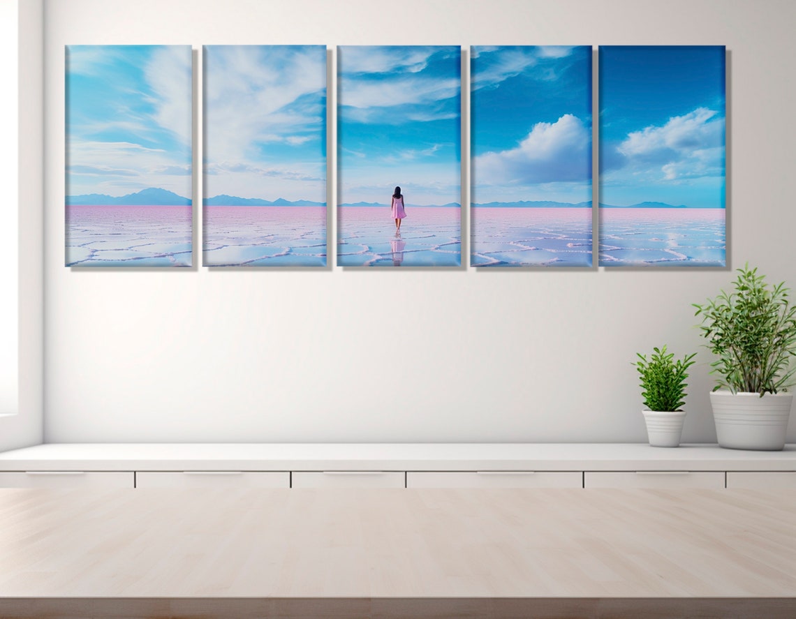 Salar De Uyuni Bolivia Salt Flats Mirror Reflection Blue Sky Poster - Image 3