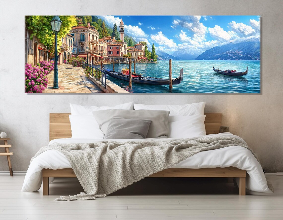 Lake Garda Coast Abstract Oil Painting Art Print
