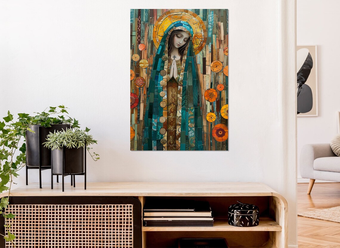 Virgin Mary Religious Wall Art, Christian Art Print - Image 2
