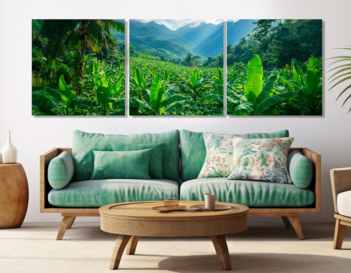 Philippines Banana Plantation Misty Mountains Panoramic Nature Poster - Image 4
