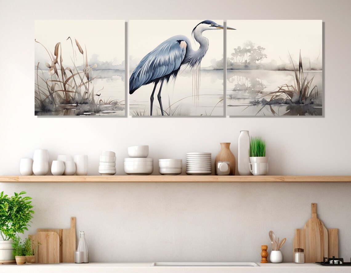 Heron Abstract Bird Art Print, Gentle Nature Tones - Image 4