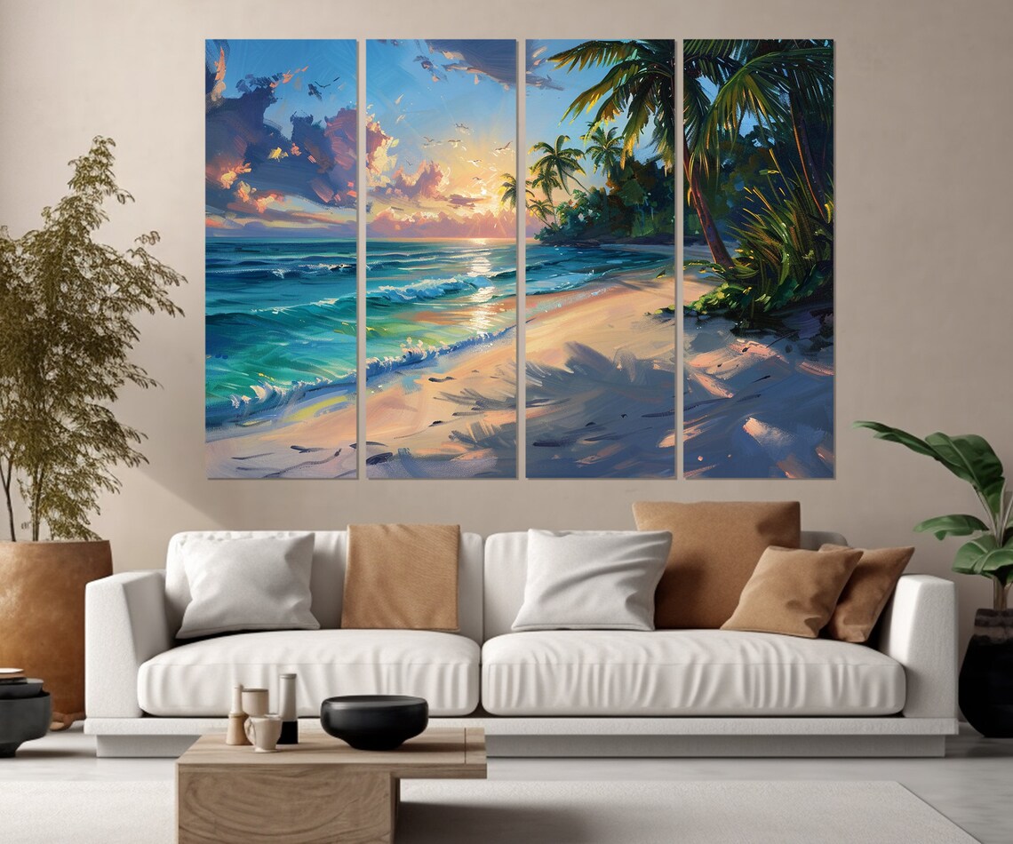 Ocean Beach Art Print, Tropical Bedroom Decor - Image 3