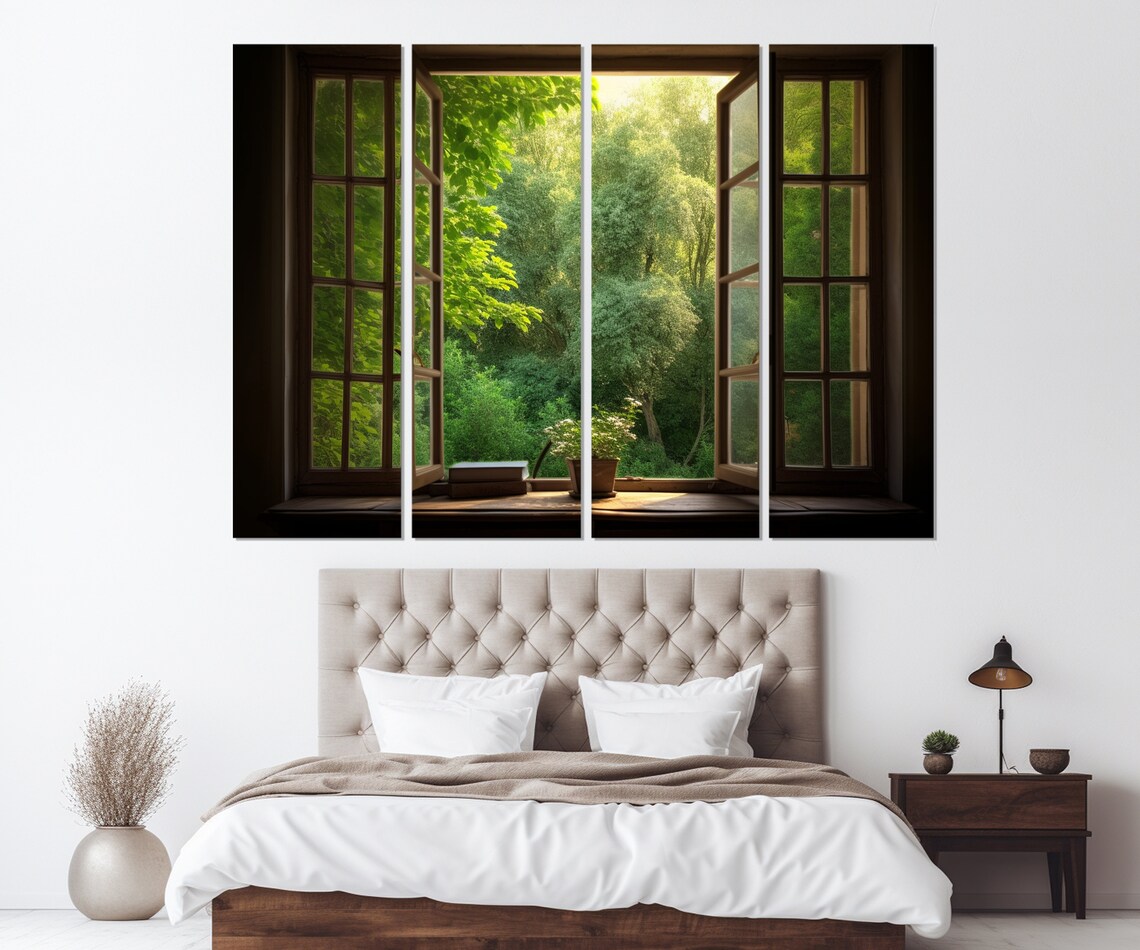 Open Window With Forest View, Forest Art Print - Image 2